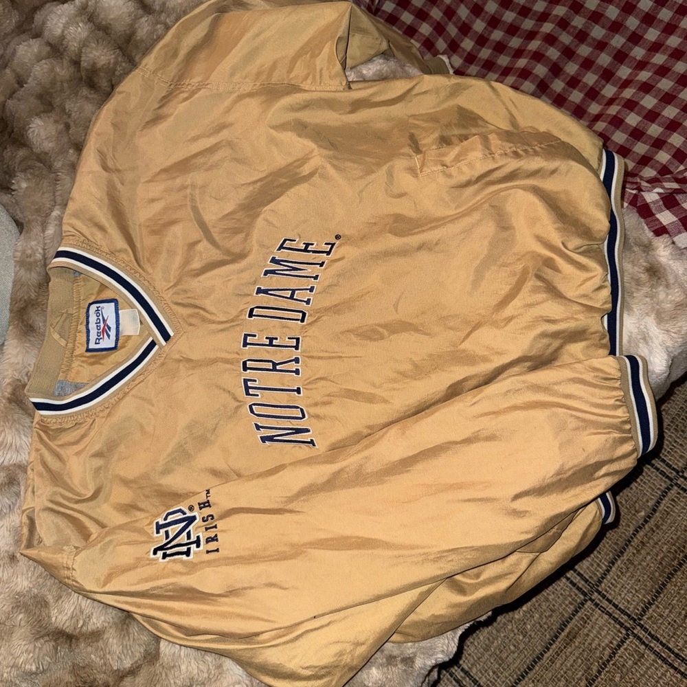 Vintage Reebok Gold Notre Dame Lightweight Jacket